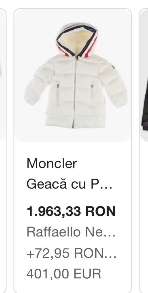 Geaca originala cu puf Moncler