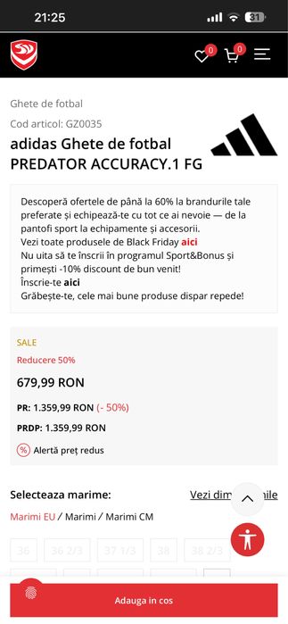 Ghete de fotbal adidas predator accuracy 1