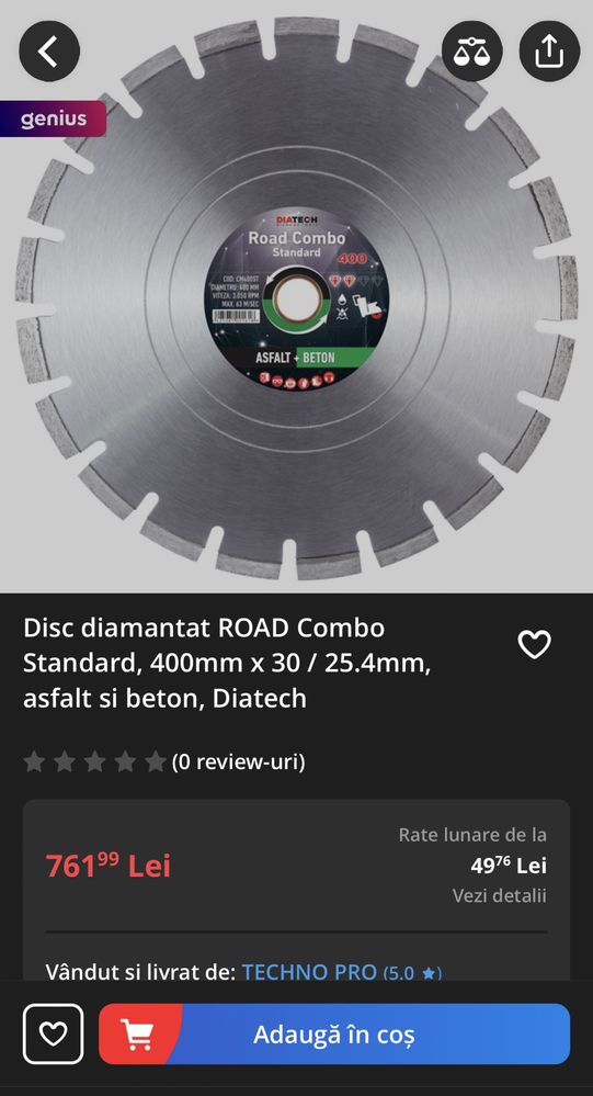 Disc diamantat DIATECH taiere beton/asfalt