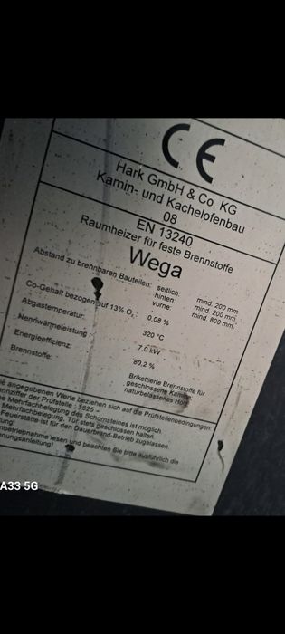 Șemineu complet marca HARK - made in Germany de 7 kw