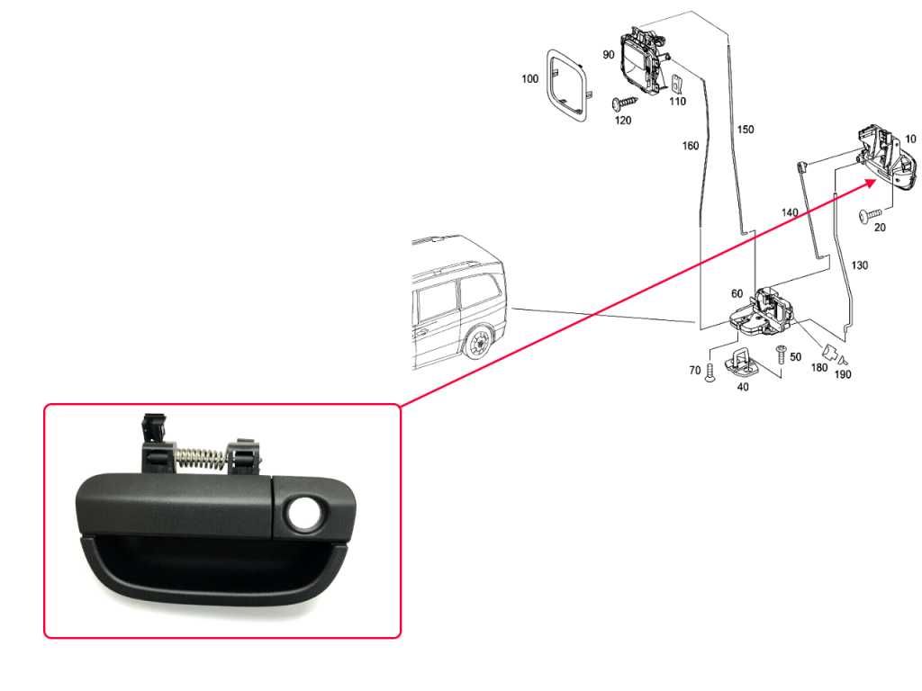 Вътрешна и Външна дръжка за багажник за Mercedes Vito W639