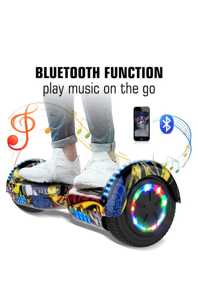 Hoverboard cu boxe bluetooth incorporate , led pe roti