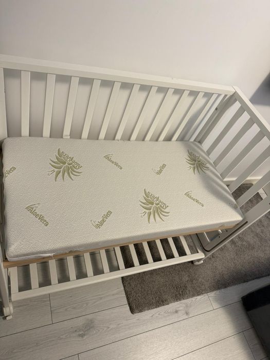 Patut co-sleeping Lemn 3in1 Salteluta Inclusa & Suport Antireflux