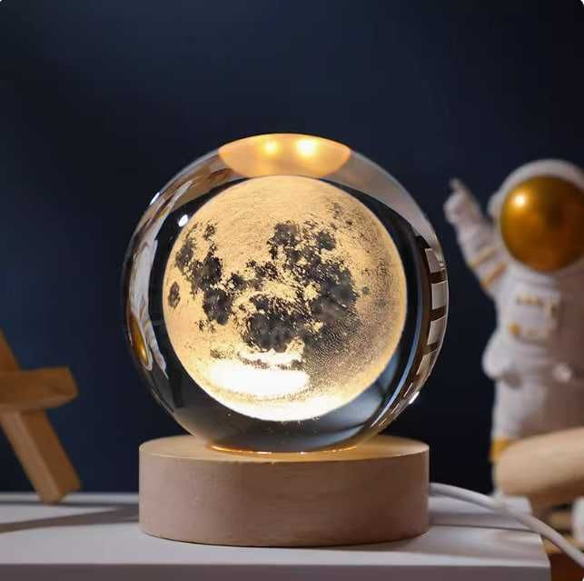 Хрустальный шар-ночник 3D настольный стеклянный светильник для подарок