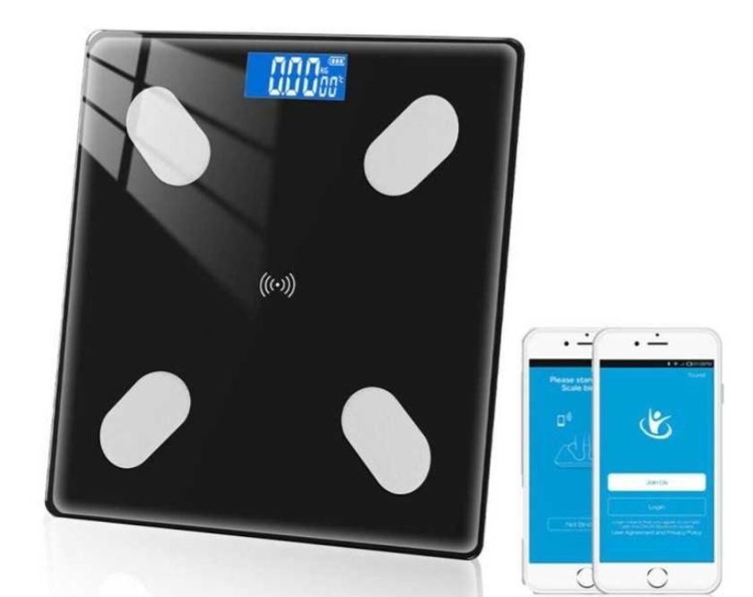 Cantar smart bluetooth body fat scale negru,baterii max 180kg