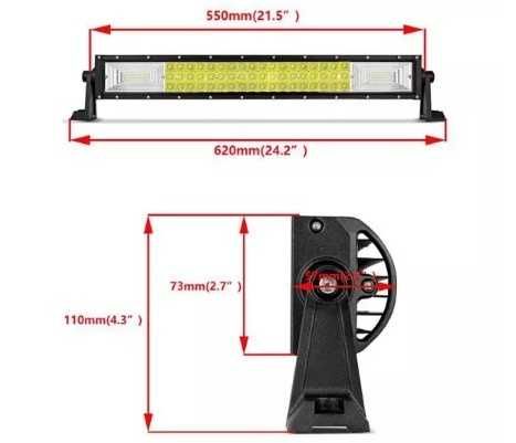 Мощен 7D  Led Bar  Прожектор 12V 24V 55 См 324W