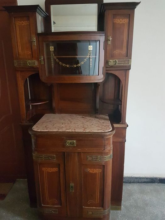 Scrin din lemn de trandafir cu oglinda de cristal