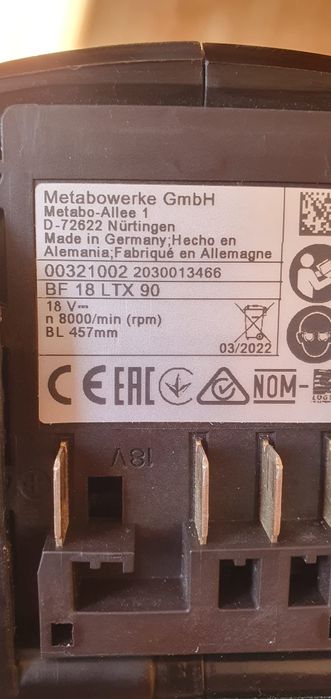 Metabo polizor și șlefuitor cu banda 18V-5,,5Ah