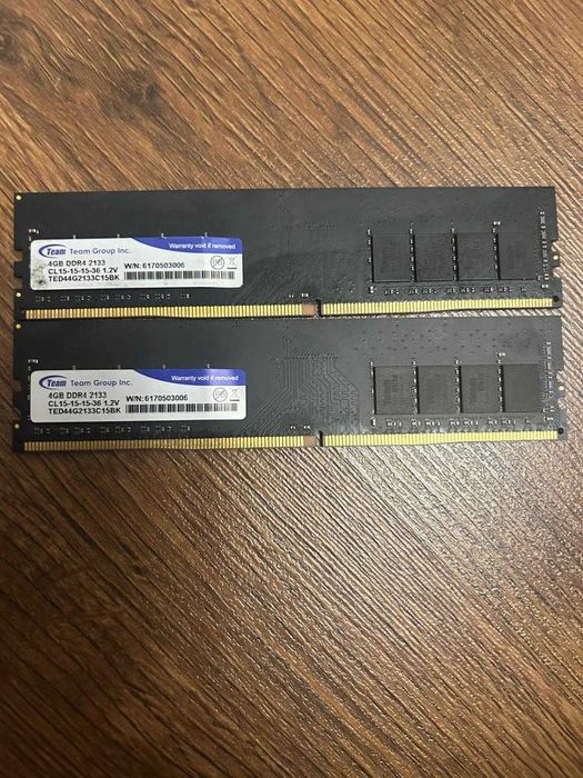 Память DDR4 CRUCIAL,TEAM  по 4 Гб и DDR3 TwinMOS, SKhynix по 8 Гб