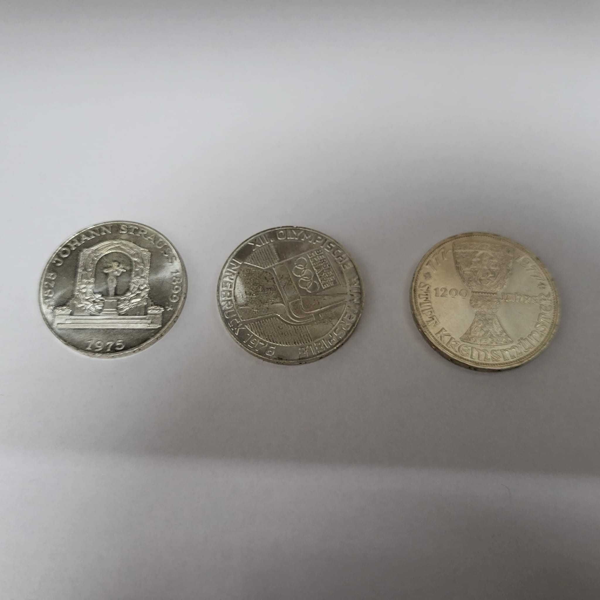 3 Monede 100 Schilling de Argint in Serie 1975  1976  1977