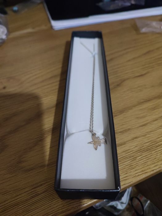 Colier argint cu pasăre colibri + lanț