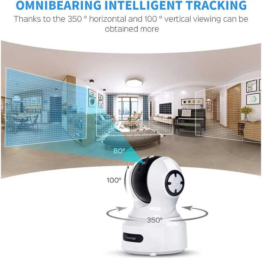 PANAMALAR WLAN IP Camera smart 3MP pentru supraveghere copii/animale