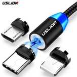 Магнитен кабел U s l i o n 3 в 1 за зареждане на телефони - micro USB