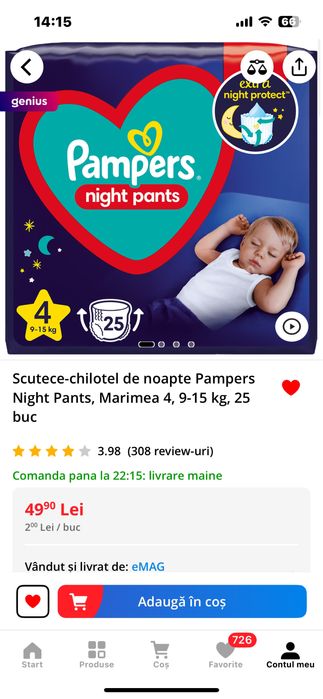 10 baxuri pampers pants noapte