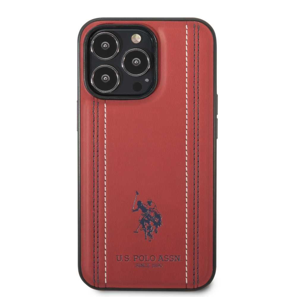 Гръб U.S. Polo Assn Leather Stitch за iPhone 14, 14 Pro, 14 Pro Max