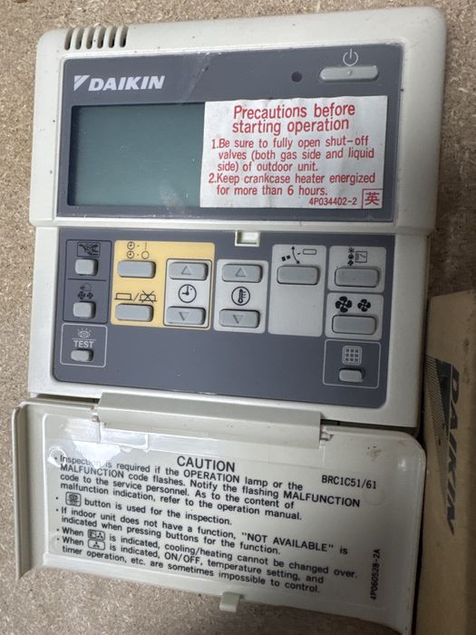 Daikin BRC1D517 remote controller