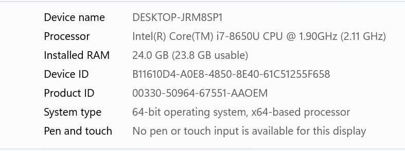 Laptop Lenovo T480s, i7-8650U, SSD 512GB, 24GB RAM