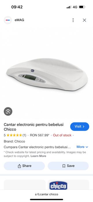 Cantar electronic pentru bebelusi Chicco