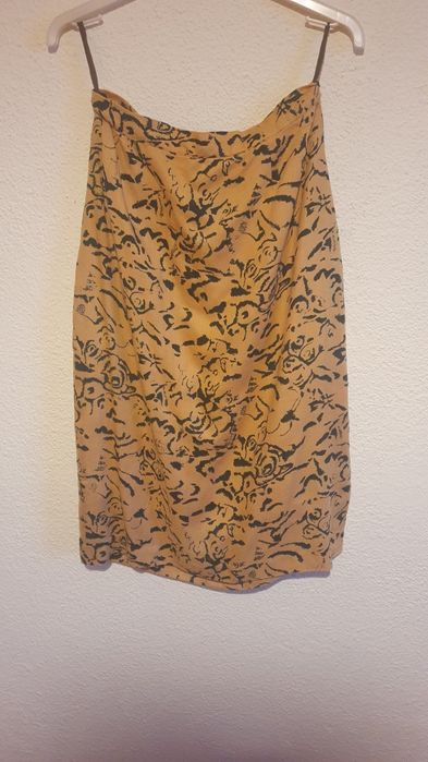 Fusta subtire cu dublura S creion galben/ mustar