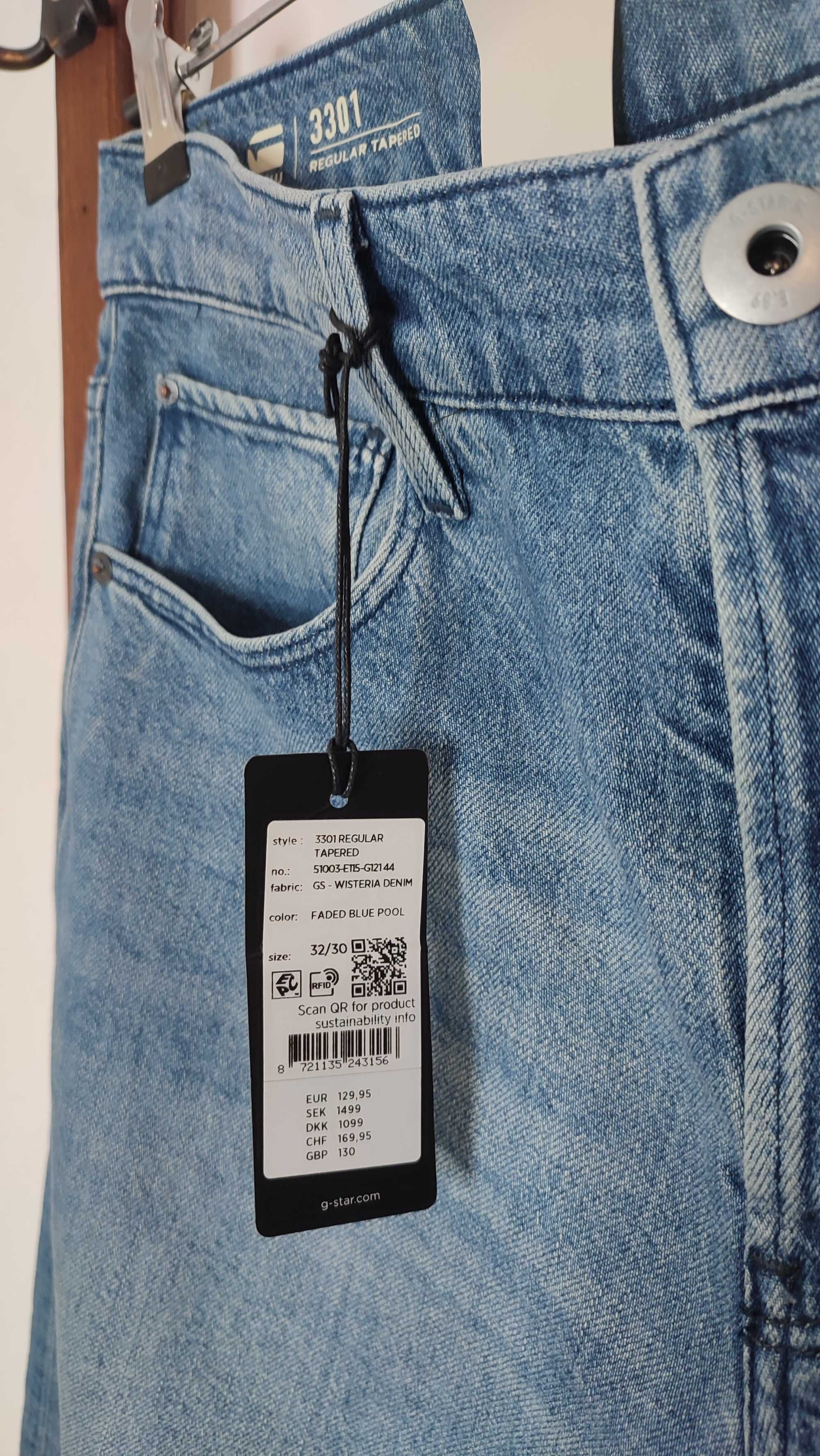 Нови дънки G-Star Raw 3301 Regular Tapered, Size 32/30