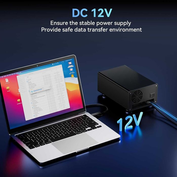 CENMATE 2 Bay RAID кутия с вентилатор за 2.5/3.5" SATA HDD/SSD, 40 ТВ
