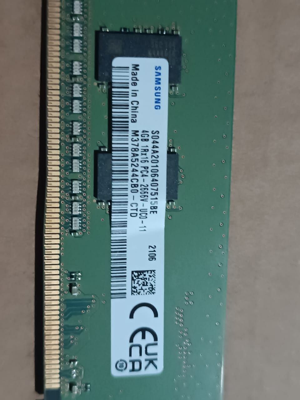 Продам ОЗУ DDR4 SAMSUNG 4Gb,  б/у, город Тараз