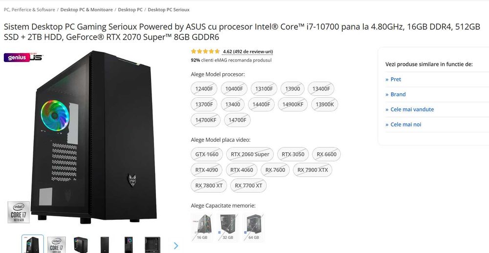 Setup Gaming-  Asus/ intel I7 10700, 16gb ram, RTX 2070 Super