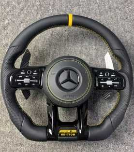 Mercedes AMG Edition спортен волан – кожа и жълти шевове