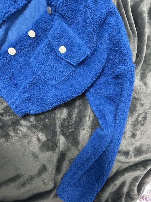 Чисто ново Пухкаво яке тип „шерпа“  турско синьо