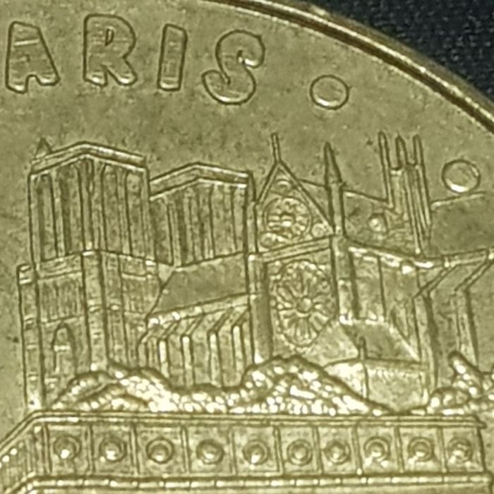 Медал монета Paris алуминий мед никел 4монумента 2015