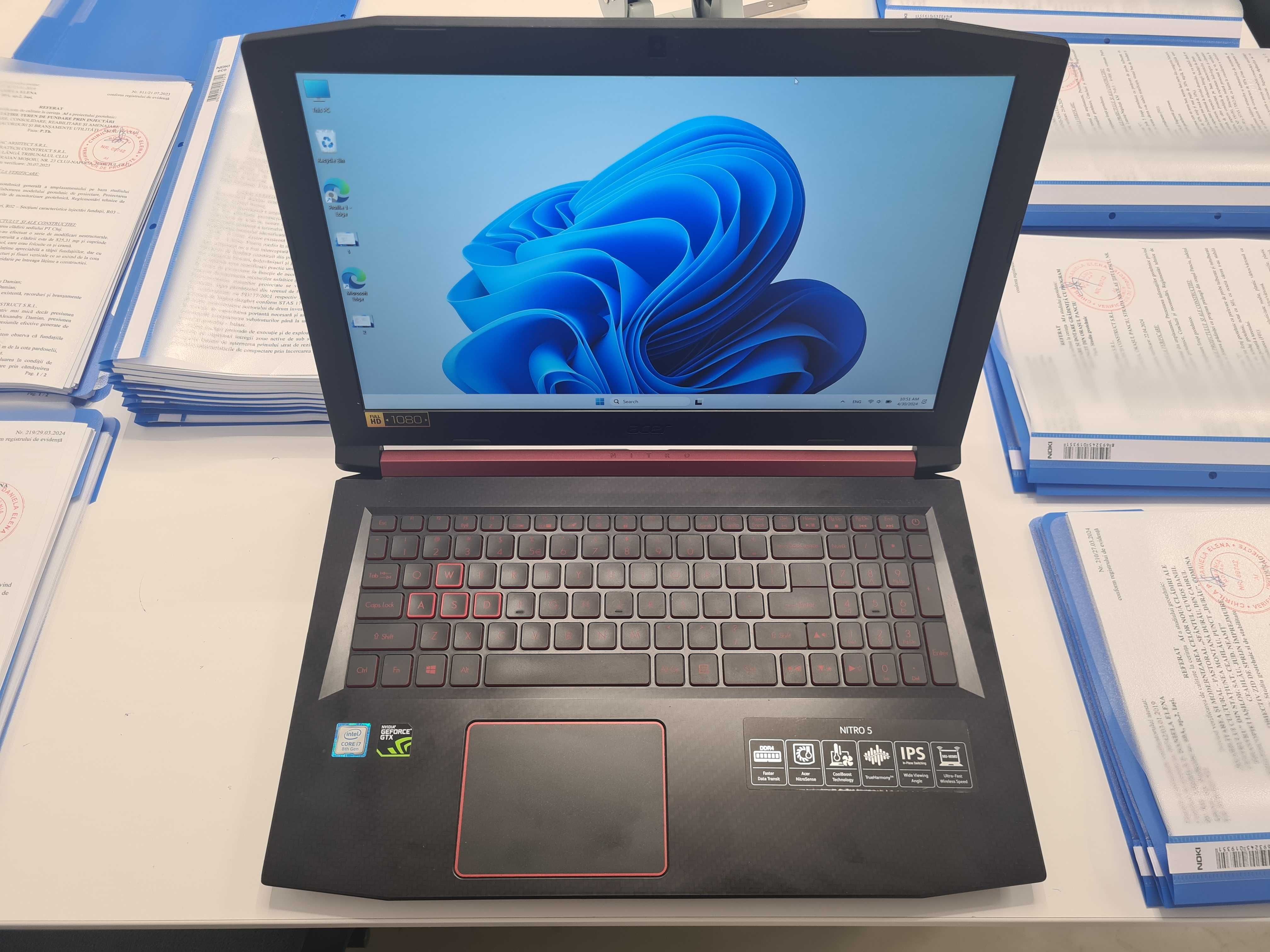 Laptop Acer Nitro5 AN515-52 cu Intel® Core™i7-8750H 1TB HDD+256SSD