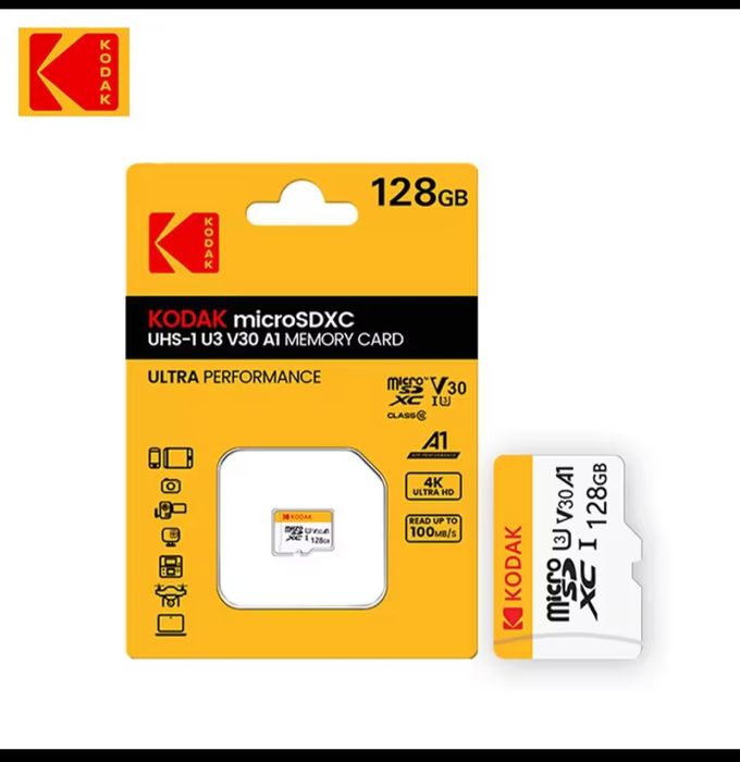 Card Memorie 128GB, KODAK PREMIUM, UltraRapid, 4K + Cititor  Card SD