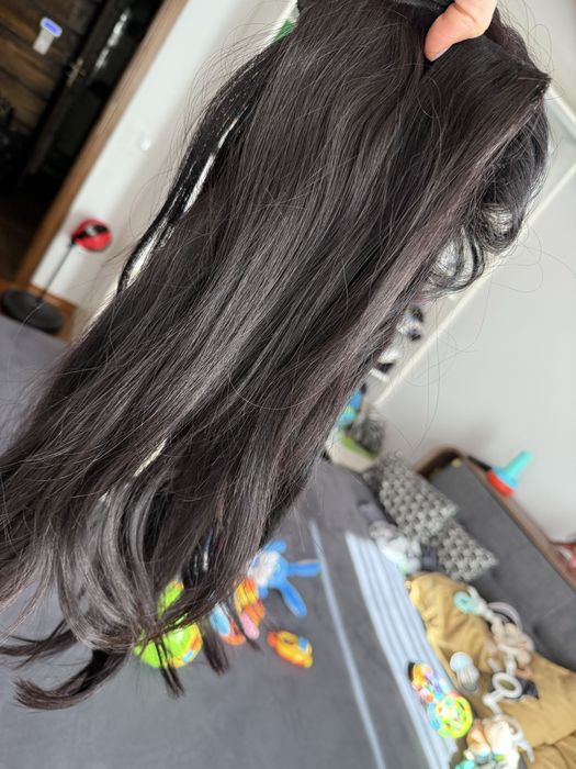 Естествена треса за коса тъмен кестен