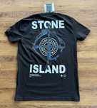 Мъжка,памучна,черна тениска Stone Island с голяма щампа на гърба