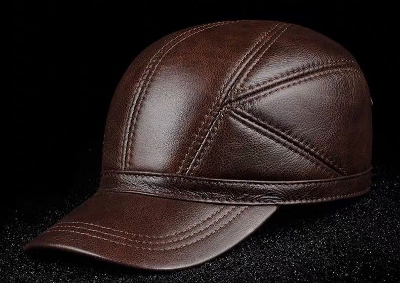Мужская кепка шапка из натуральной кожи мужской табий кожа хакийкий ко
