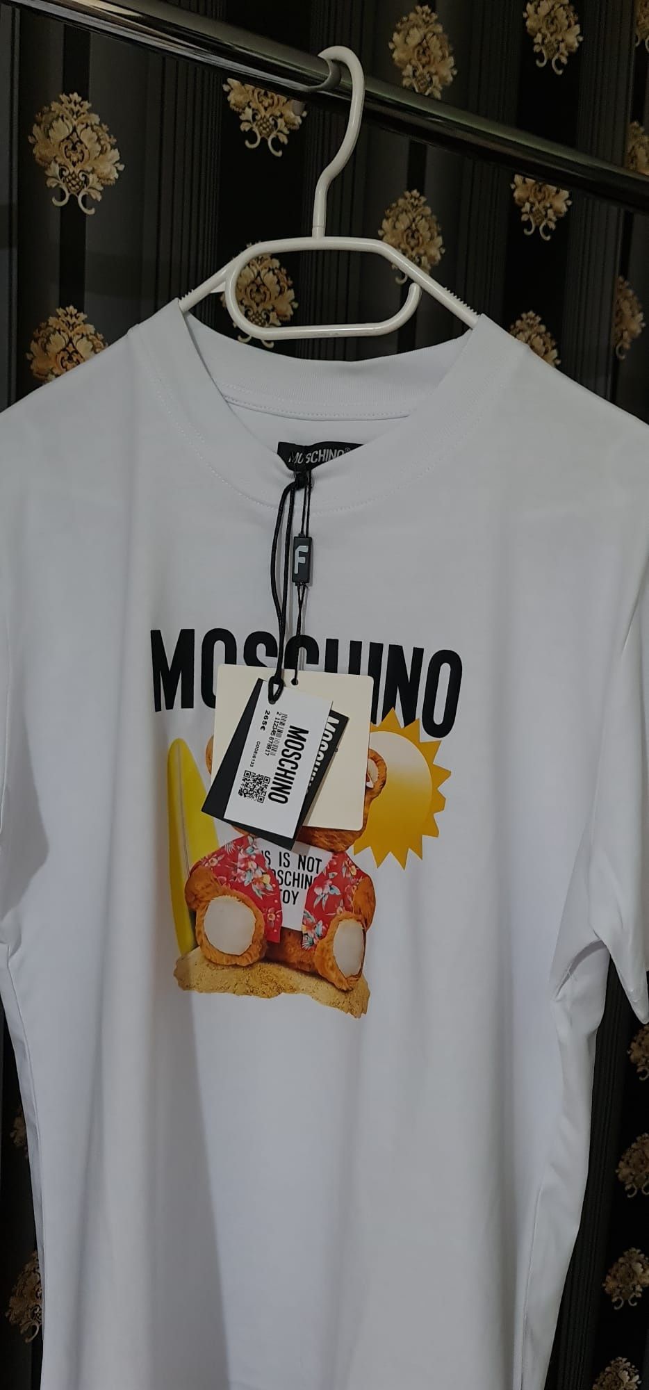 Tricou Moschino alb negru unisex