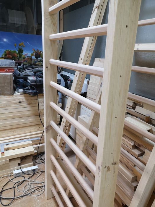 Spalier gimnastica 200/70 cm, 9 trepte, nelacuit