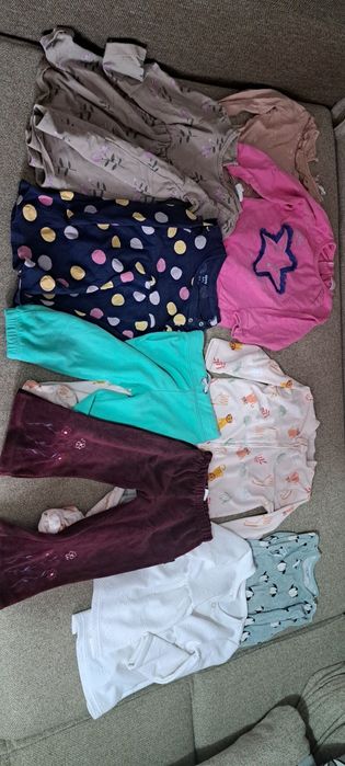 Lot fetite 92 rochite, pantaloni, pijama