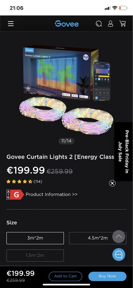 LED светлините завеси Govee интелигентна , за външна и вътрешна употре