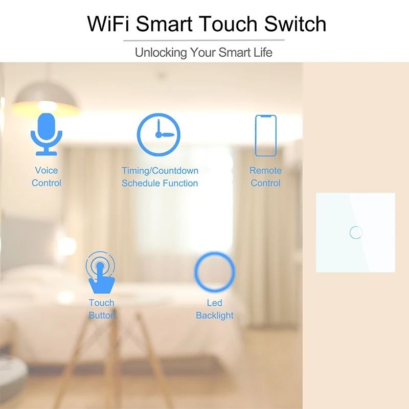 Tuya Smart/Smart Life смарт ключ за осветление тач-панел