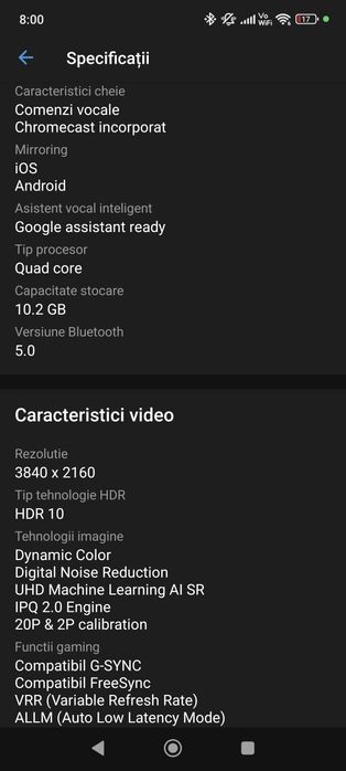 Vand Smart TV 4K TCL 55V6B display puțin fisurat