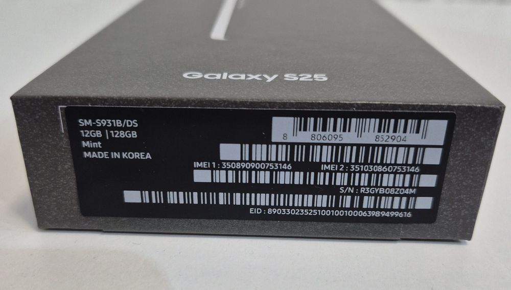 Galaxy S25 5G 128GB. 12GB RAM. SIGILAT // Mint