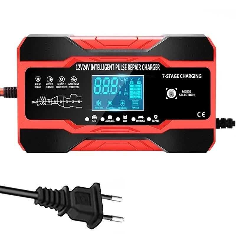 НОВО 10A Зарядно акумулатор батерия 12V 24V кола автомобил камион тир