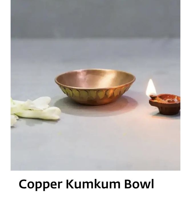 Bol Hindu din cupru Kumkum realizat manual pt puja din India