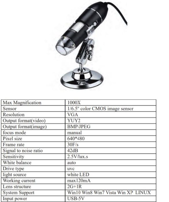 Электронный USB микроскоп 1000-крат.ув. в магазине binokli uz