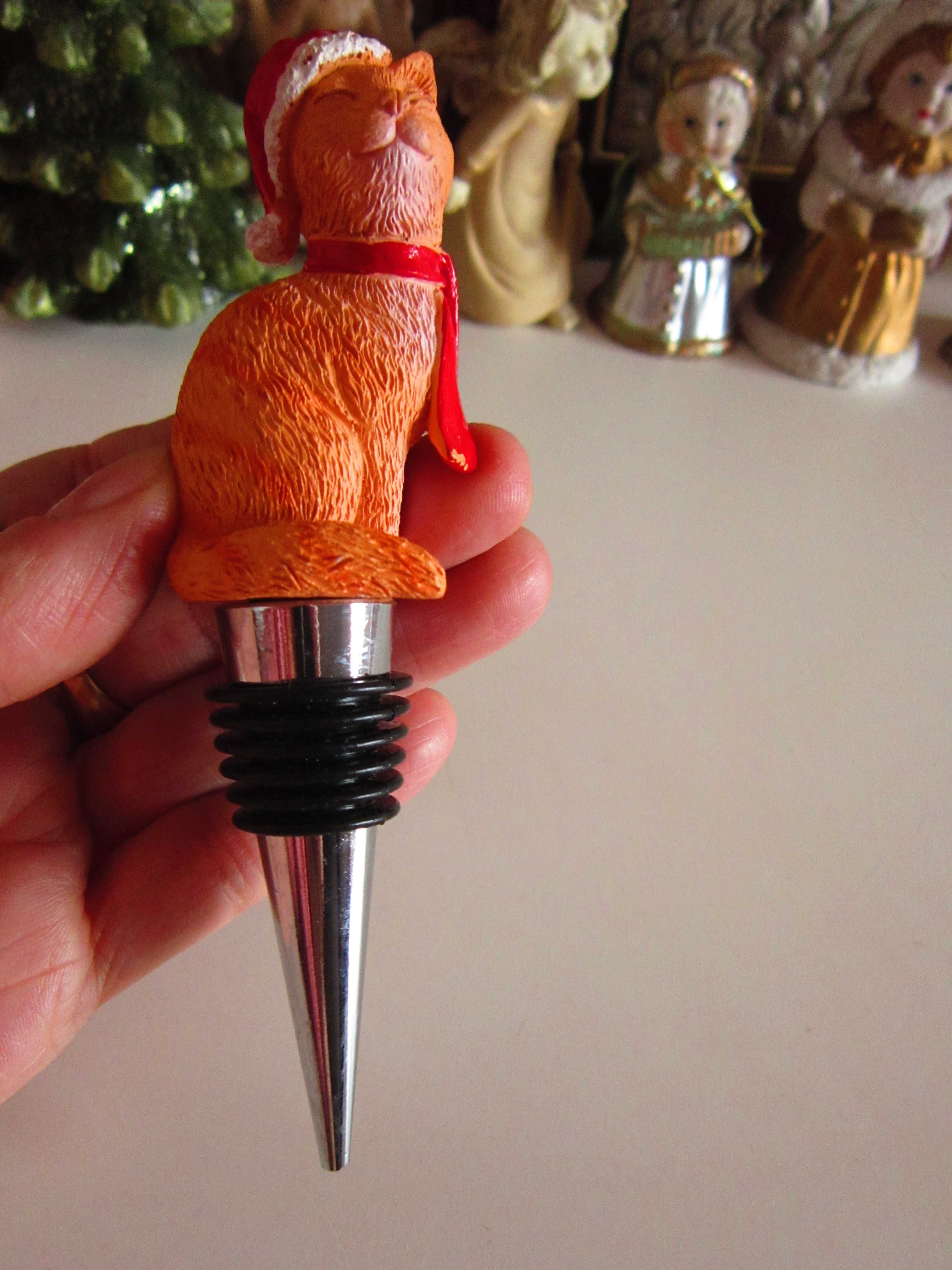 cadou rar dop sticla Cat Wine Stopper handmade colectie Germany