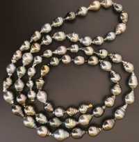 colier lung 87cm perle naturale tahitiene cu inchizatoare aur 14k