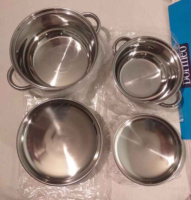 Vase inox noi set 6  buc plus 6 capace