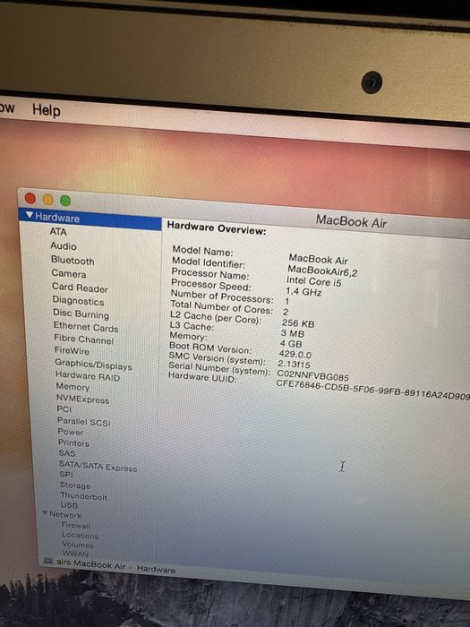 Macbook Air Retina,13-inch, 2014 128Gb 4Gb ram