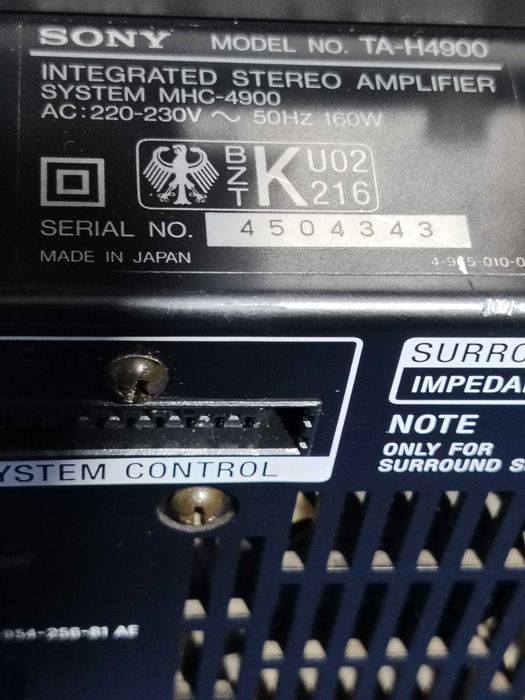 SONY Mhc-4900 Digital Signal Processing HI-FI Component System
